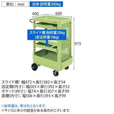 送料無料】 サカエ ニューツールワゴン 幅600×奥行400×高さ915mm NTW