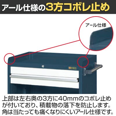 送料無料】 サカエ キャビネットワゴン 棚板付き 幅700×奥行480×高さ