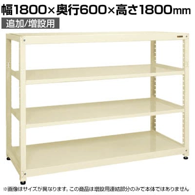 【追加/増設用】サカエ RKラック 連結 均等耐荷重:250KG/段 4段タイプ 幅1800×奥行600×高さ1800mm RKN-8684RI