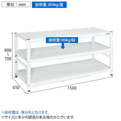 送料無料】 サカエ サカエラック高さ調整タイプ 100kg/段 3段タイプ 幅