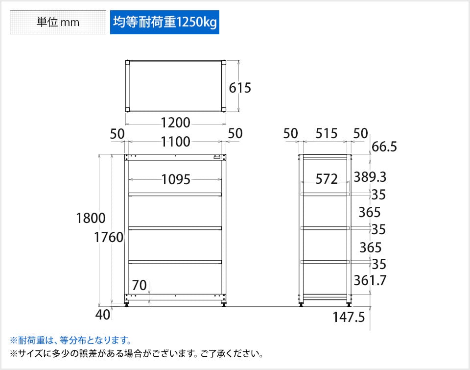 SKE-SLN-1255SU 商品サイズ1