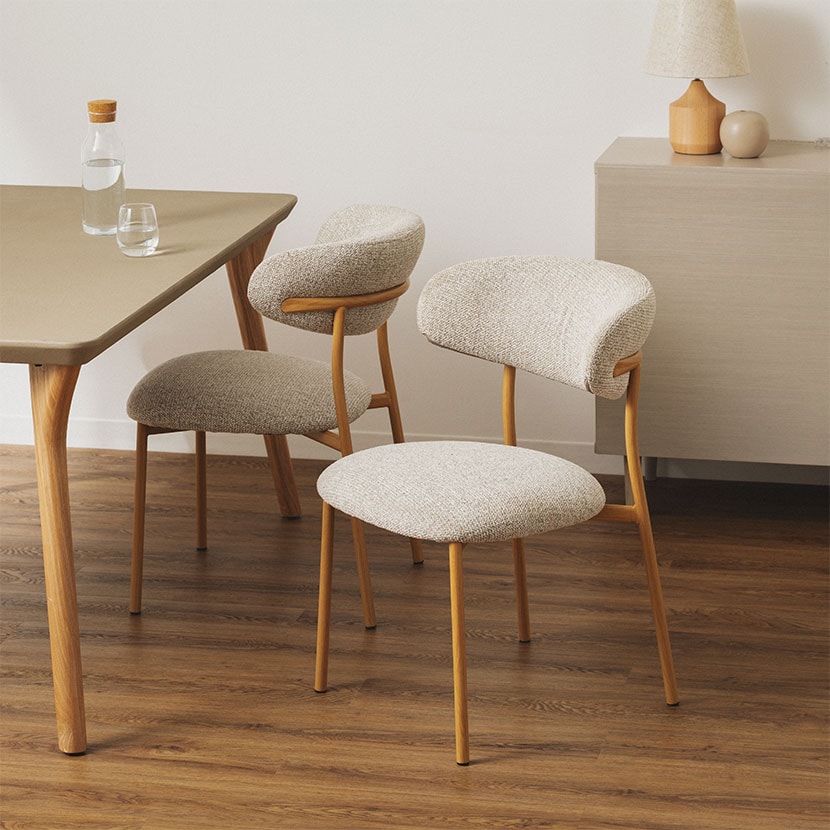 送料無料】 【2脚セット】ダイニングチェア ファブリック LENAS レナス