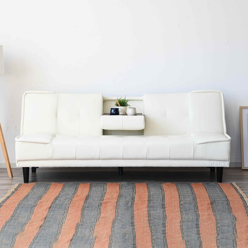 送料無料】 3人掛け ソファ ソファベッド ドリンクホルダー付き