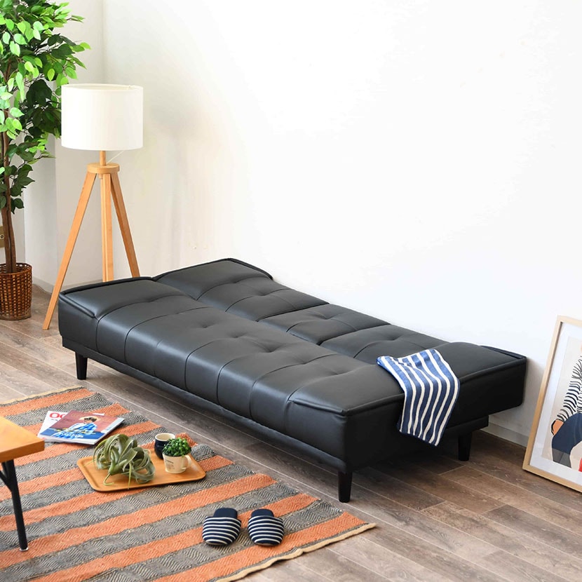 送料無料】 3人掛け ソファ ソファベッド ドリンクホルダー付き