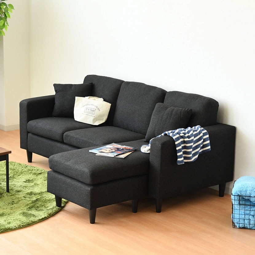 送料無料】 3人掛け カウチソファ ソファー ソファ コーナー L字