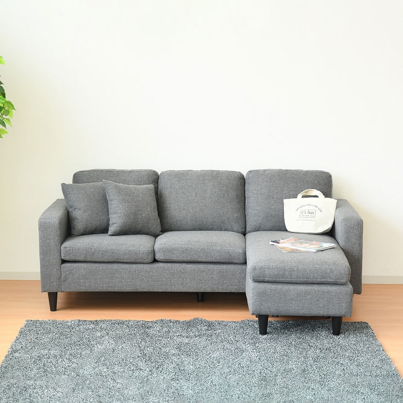 送料無料】 3人掛け カウチソファ ソファー ソファ コーナー L字