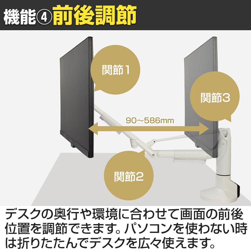 モニターアーム　ホワイト（スタープラチナ　株式会社） 送料無料】 スタープラチナ モニターアーム 17～49インチ対応 耐