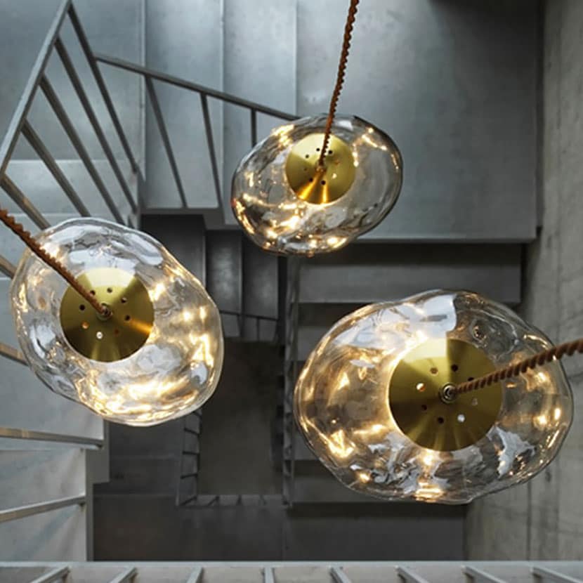 ネロン　クリア・アンバー 2個セット　ガラス ペンダントライト　値引不可 ネロン クリア・アンバー 2個セット ガラス ペンダントライト 値引不可