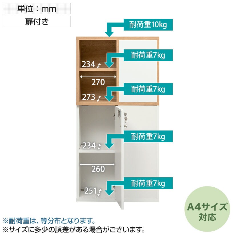送料無料】 両面シェアキャビネット 収納棚 可動棚付き 木製 鍵付き扉