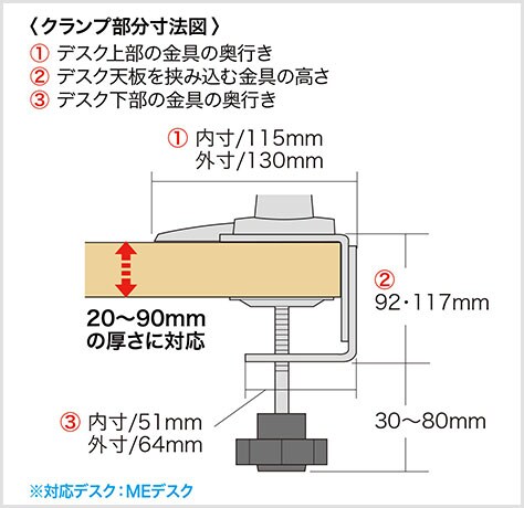 デスクへの取り付け