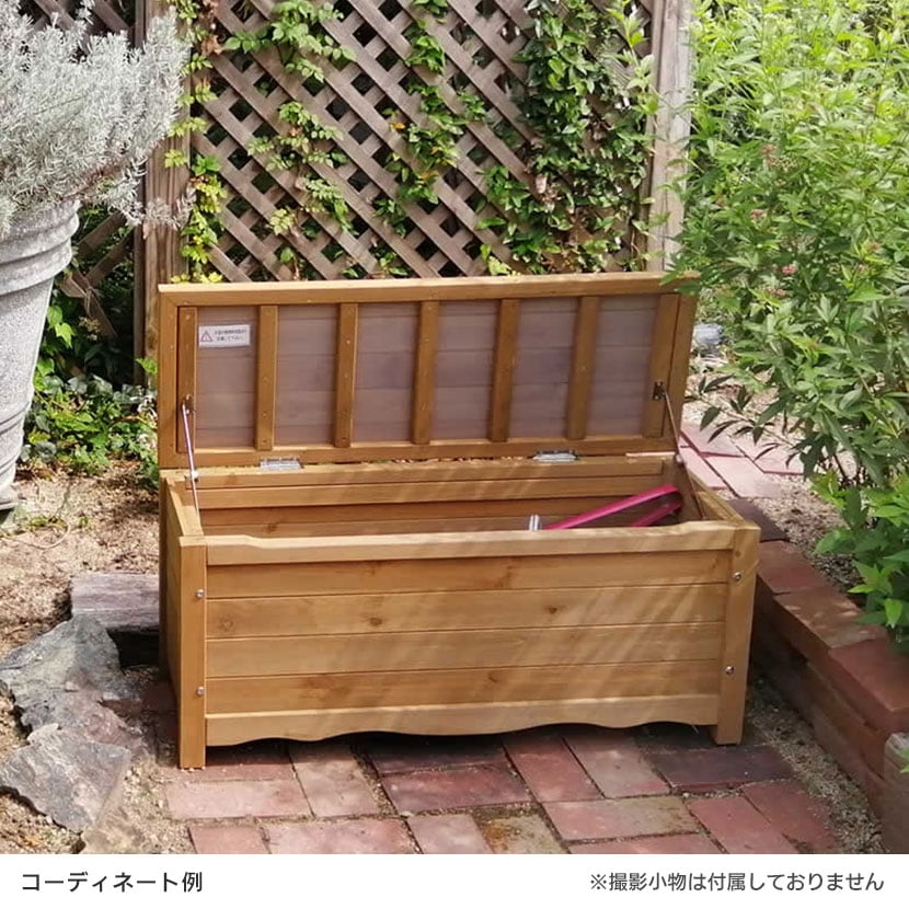 送料無料】 天然木製ボックスベンチ コンパクトサイズ 収納庫付き