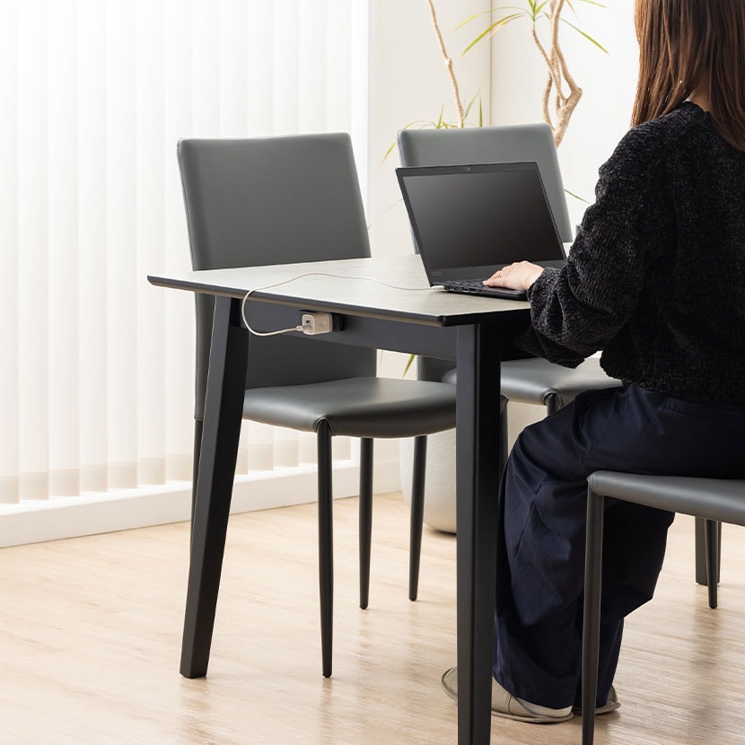 NEW 黒の長方形テーブルと椅子セットセラミックダイニングテーブル 5