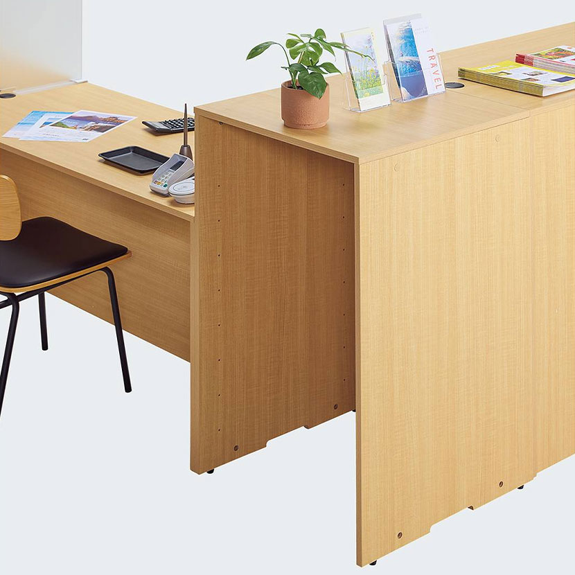 送料無料】 受付カウンター 5連結セット 木製システムカウンター レジ