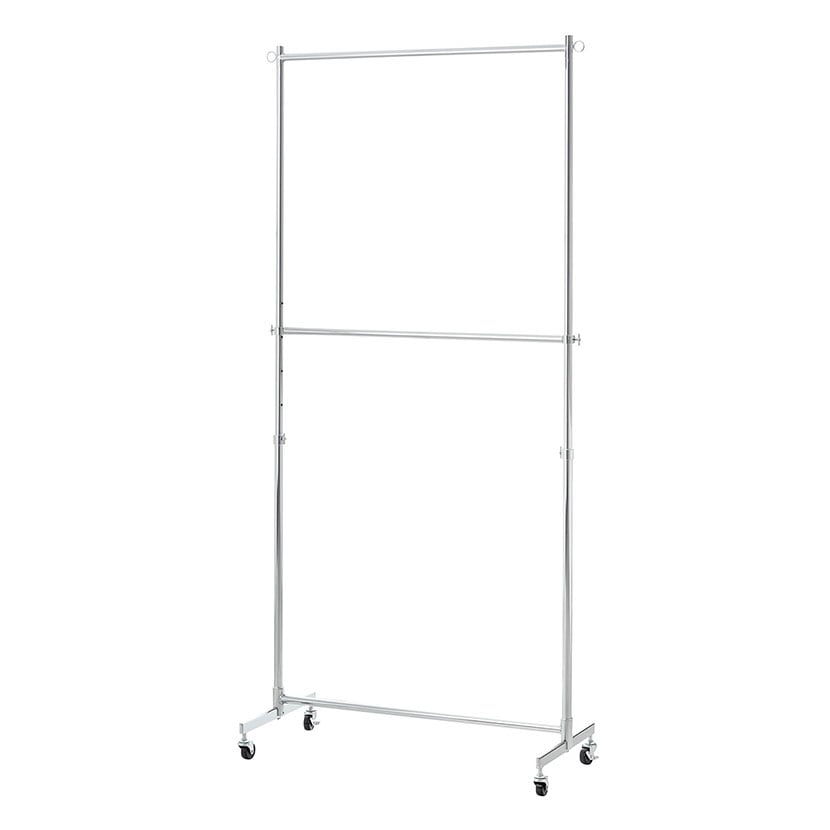 �d�ʗp�n���K�[���b�N 2�i �R�[�g�n���K�[ �L���X�^�[�t�� �X�`�[���� ��990×���s450×����1500�`2130mm �Ɩ��p �A�p���� �X�܏Y�� ��Y�� �N���[��