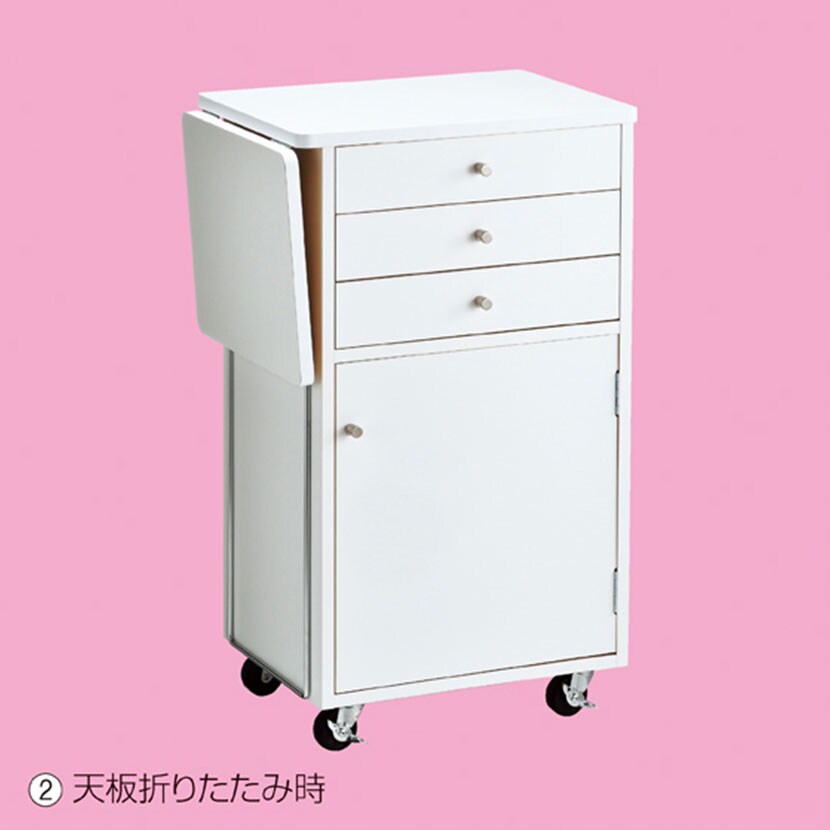送料無料】 木製作業台 収納付き 鍵なし レジ台 カウンター キャスター