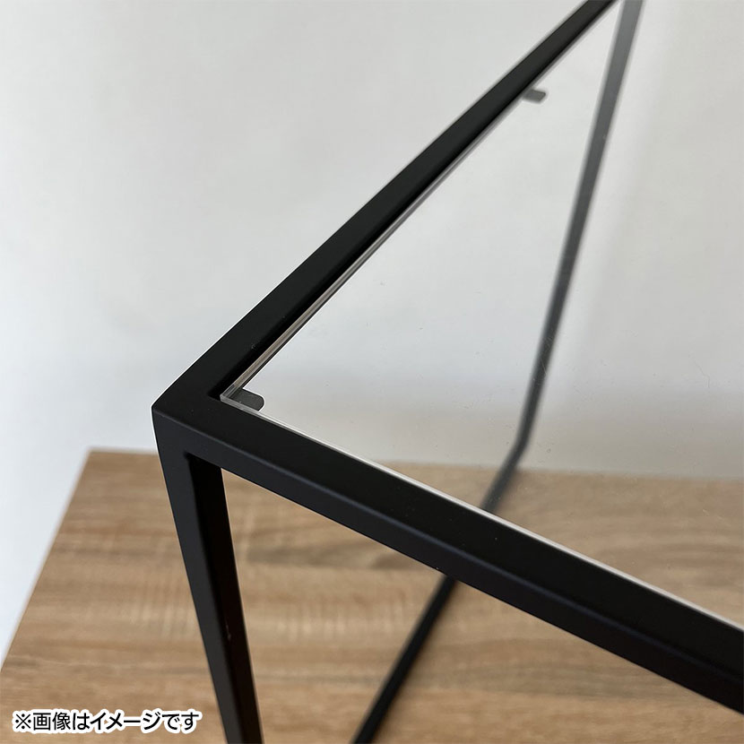 送料無料】 コの字ラック スチール脚 透明アクリル天板 ディスプレイ台