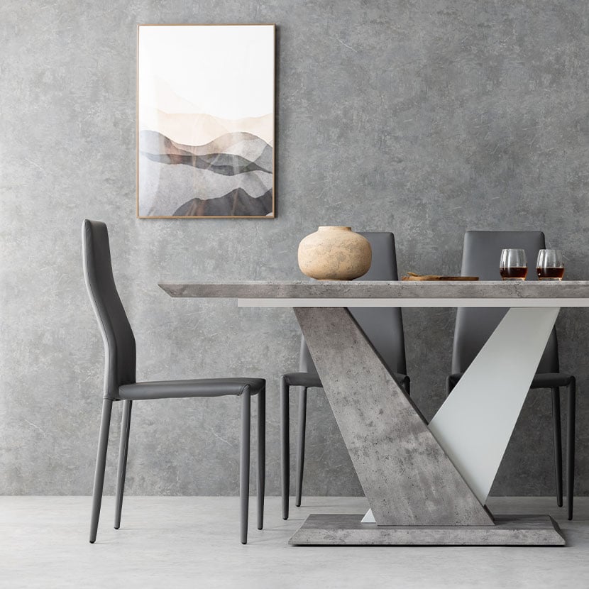 送料無料】 【2脚セット】ダイニングチェア 合成レザー 肘無し