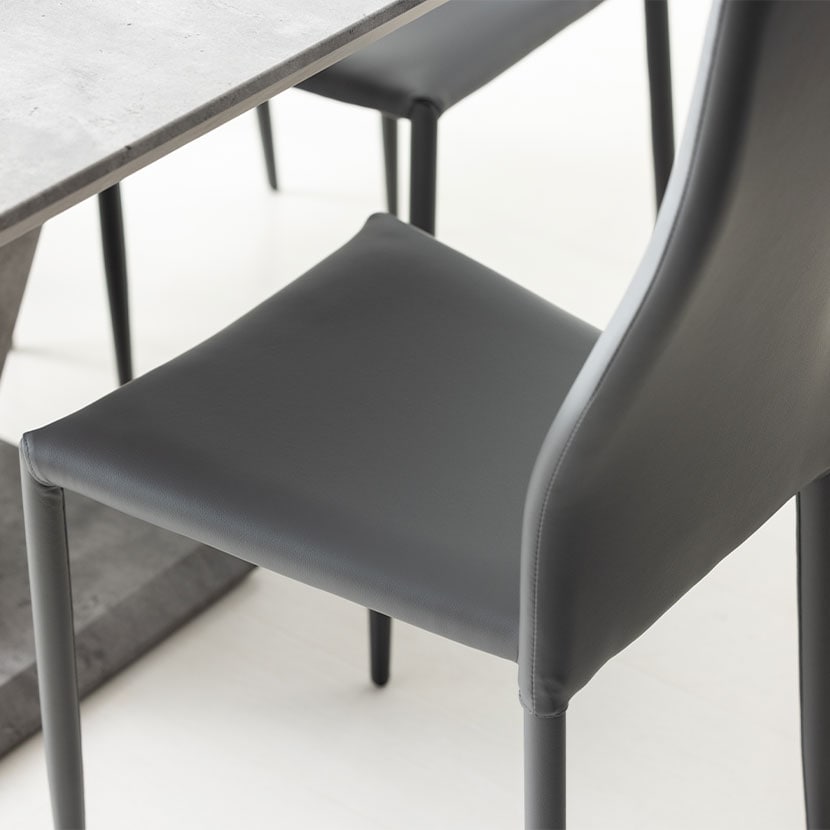 送料無料】 【2脚セット】ダイニングチェア 合成レザー 肘無し