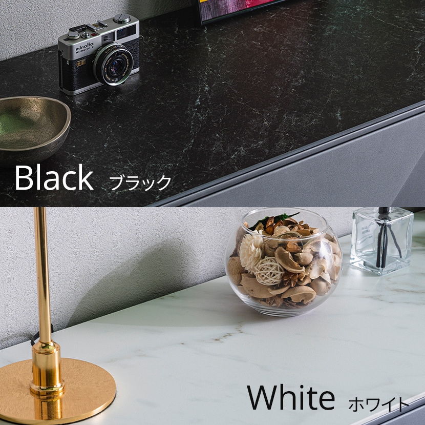 送料無料】 サイドボード セラミック プッシュ式扉 取っ手なし
