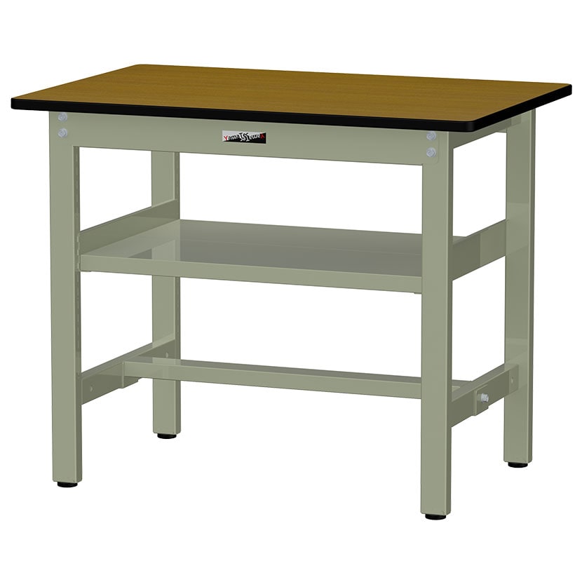 ####u.ヤマキン/山金工業ワークテーブル 800シリーズ 固定式 中間棚 H900mm 塩ビシート天板 グリーン 組立式 u.ヤマキン⁄山金工業ワークテーブル 800シリーズ 移動式 H740mm 塩