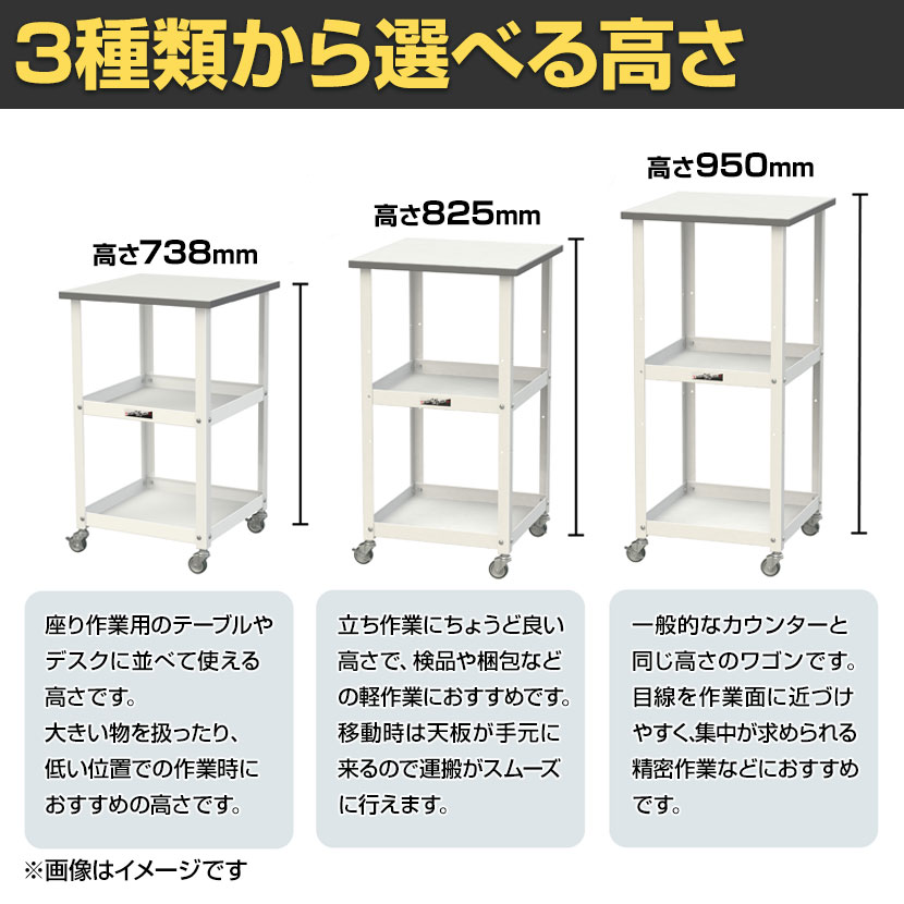 送料無料】 山金工業 天板付きワゴン 150ワゴン キャスター付き 棚板2
