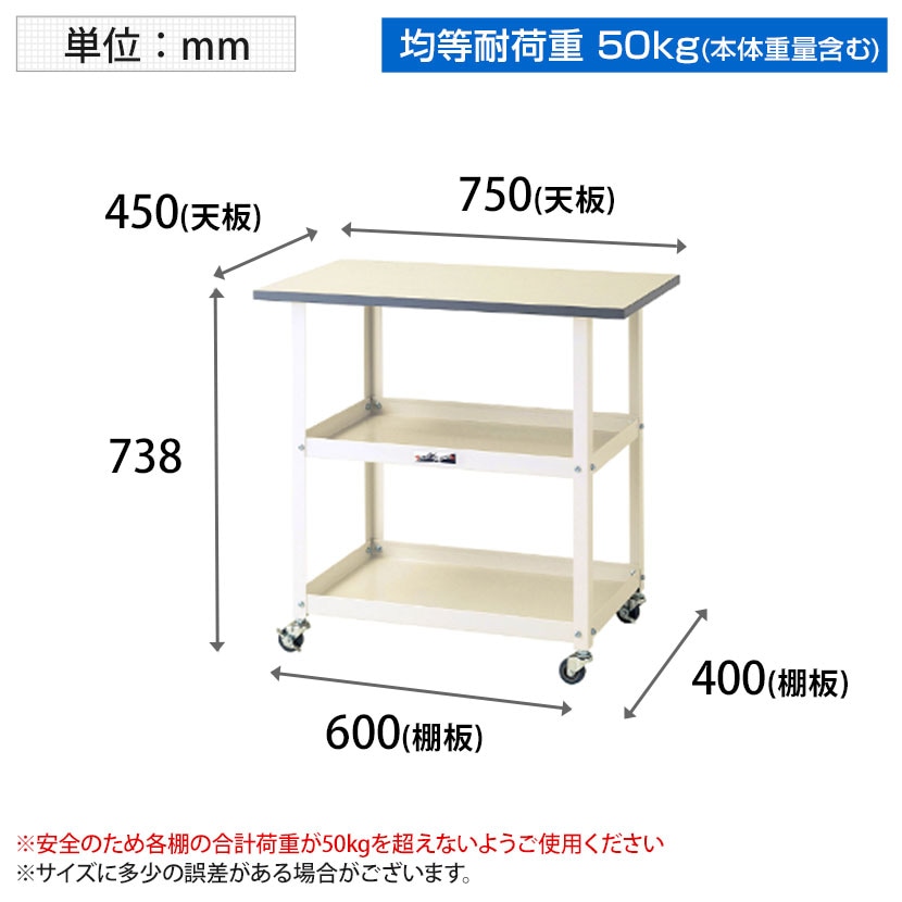 送料無料】 山金工業 天板付きワゴン 150ワゴン キャスター付き 棚板2