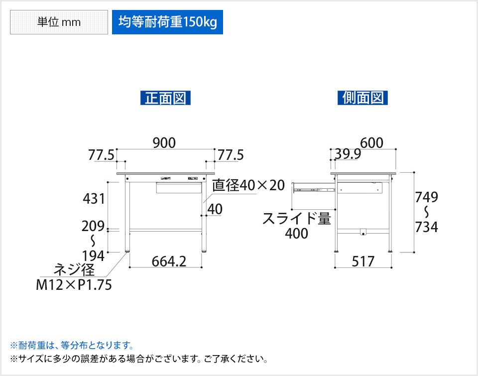 YA-P-960U-WW 商品サイズ1