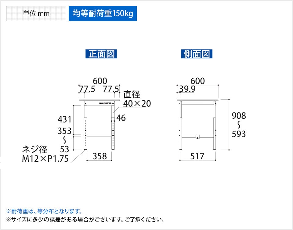 YA-PA-660-WW 商品サイズ1