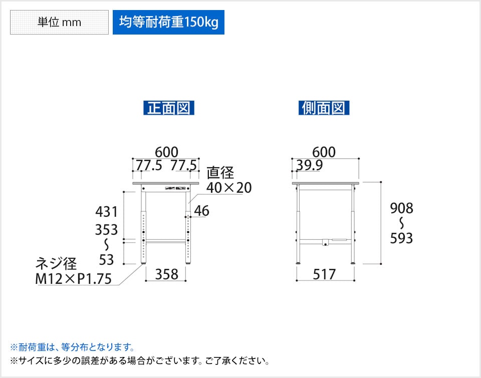 YA-PA-660T-WW 商品サイズ1