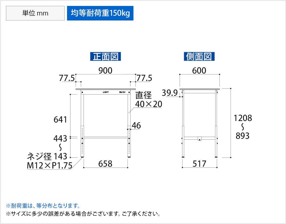 YA-PAH-960T-WW 商品サイズ1