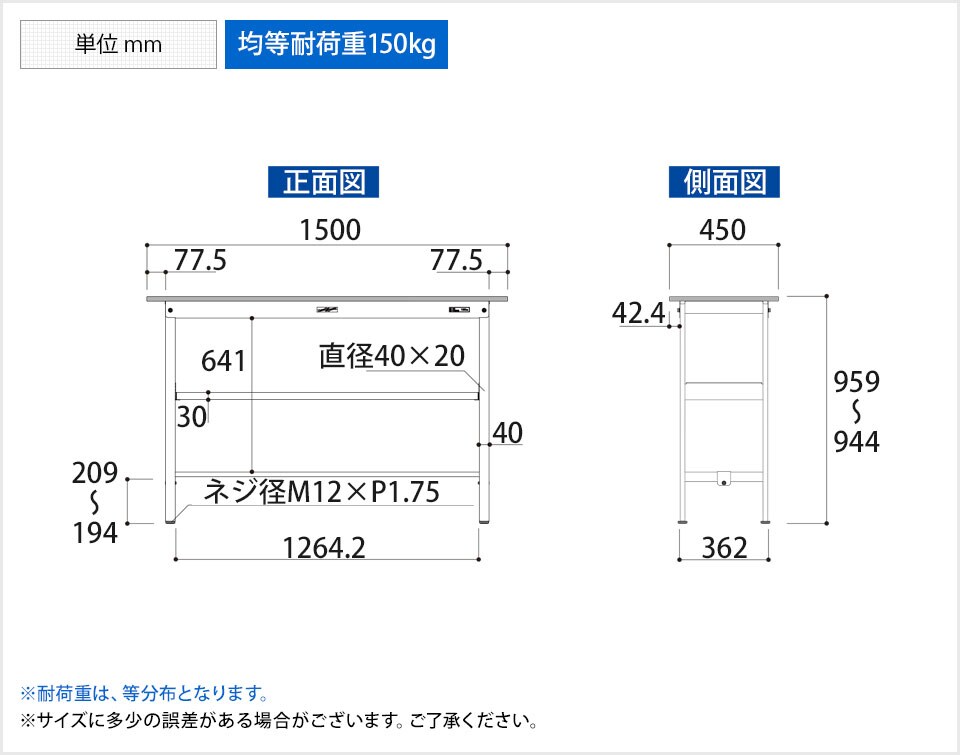 YA-PH-1545F-WW 商品サイズ1