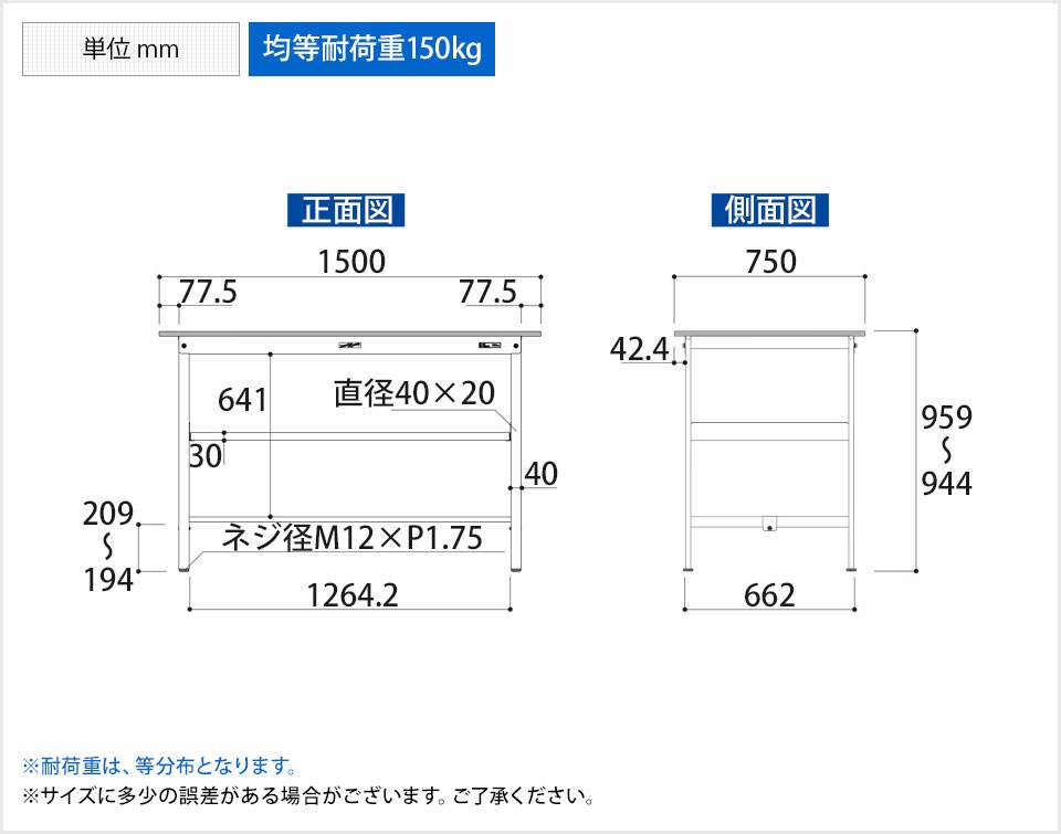 YA-PH-1575F-WW 商品サイズ1