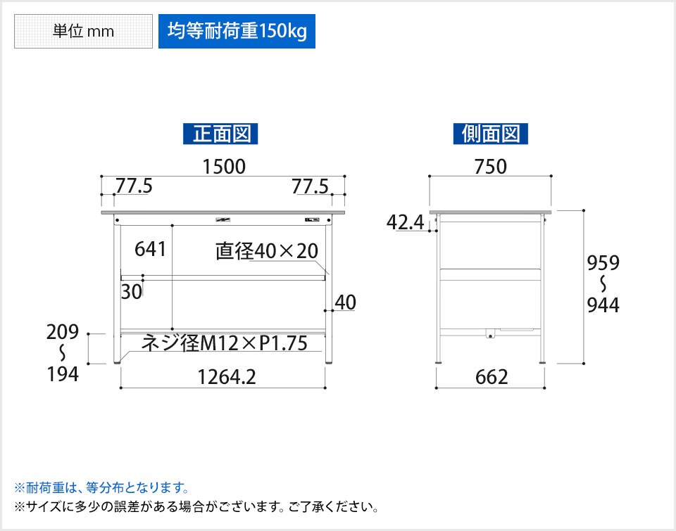 YA-PH-1575TF-WW 商品サイズ1