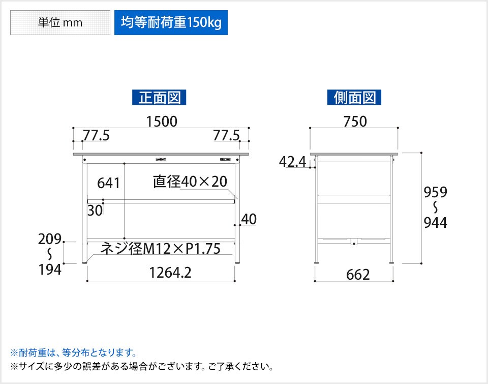 YA-PH-1575TTF-WW 商品サイズ1