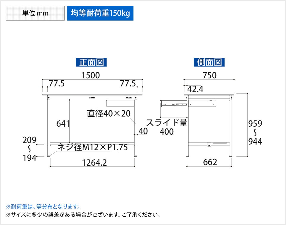 YA-PH-1575UT-WW 商品サイズ1