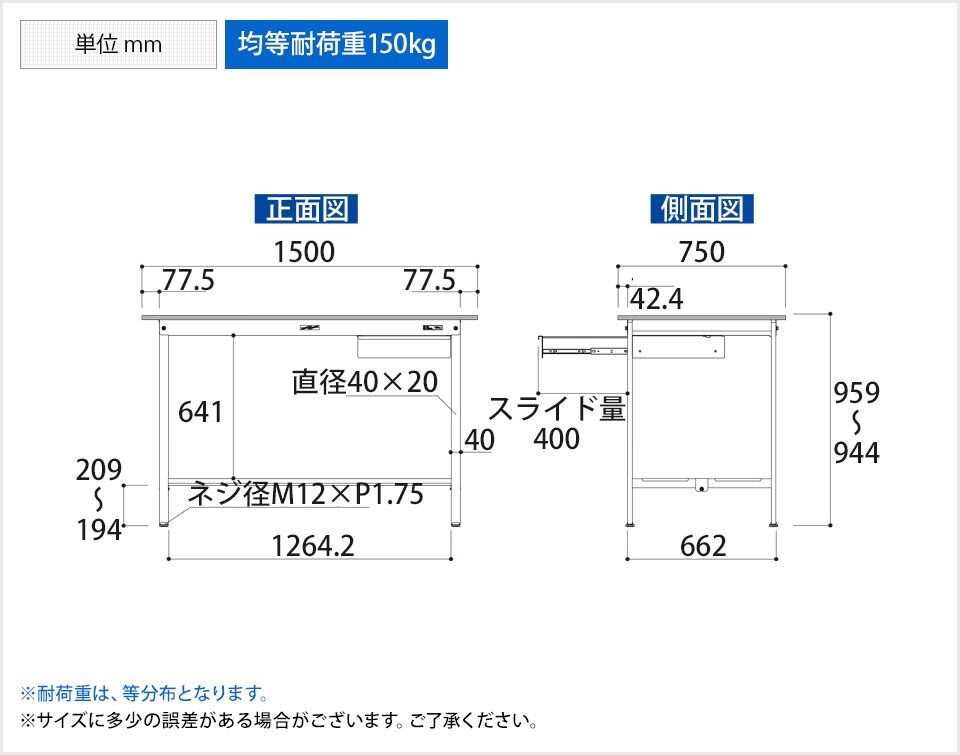 YA-PH-1575UTT-WW 商品サイズ1