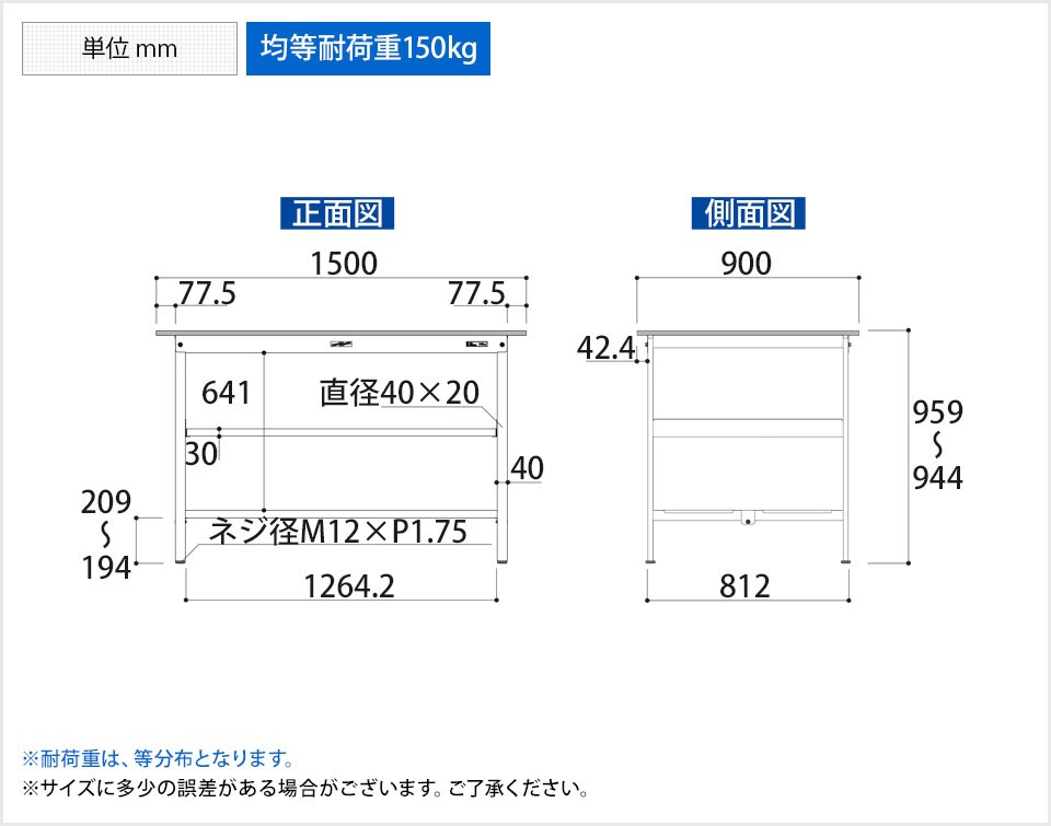 YA-PH-1590TTF-WW 商品サイズ1
