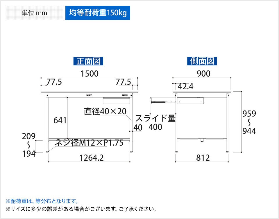 YA-PH-1590UTT-WW 商品サイズ1