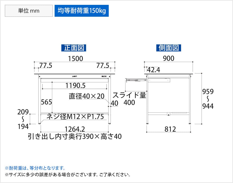 YA-PH-1590WT-WW 商品サイズ1