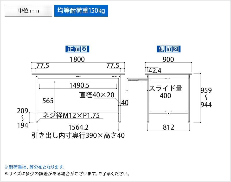 YA-PH-1890WTT-WW 商品サイズ1
