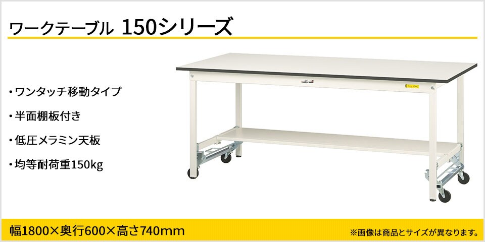 移動も固定もワンタッチ! 150シリーズワンタッチ移動タイプ・半面棚板付