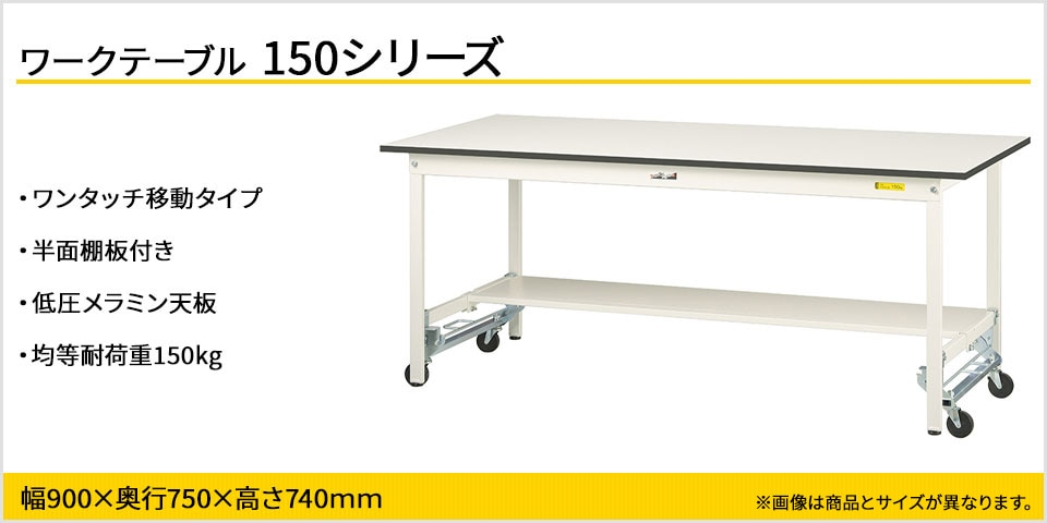 移動も固定もワンタッチ! 150シリーズワンタッチ移動タイプ・半面棚板付