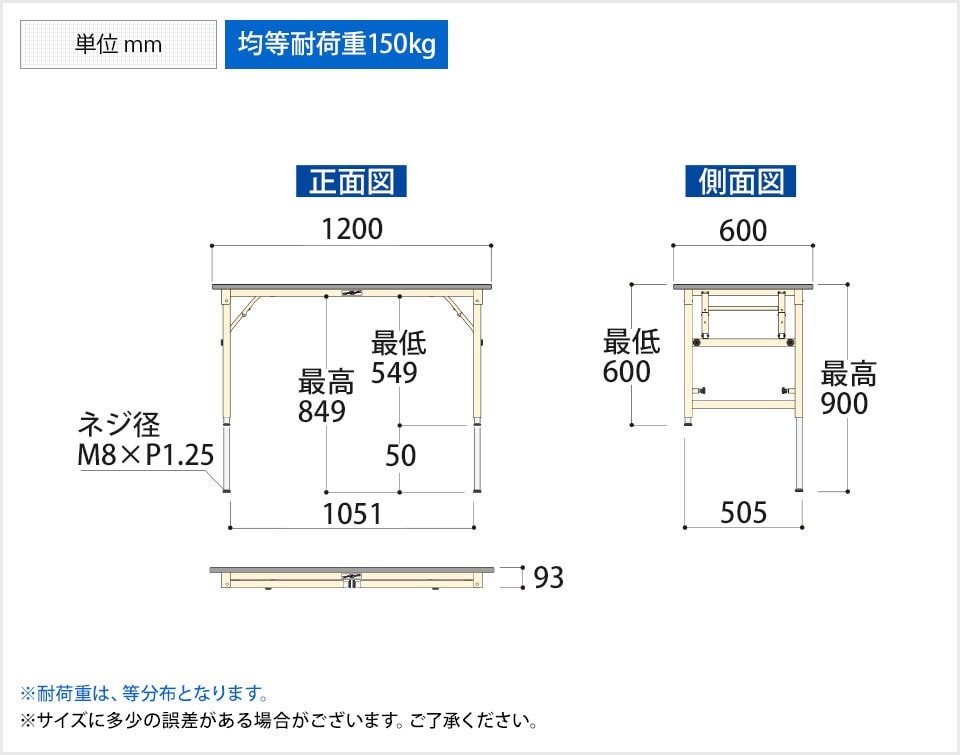 YA-STRA-1260 商品サイズ1