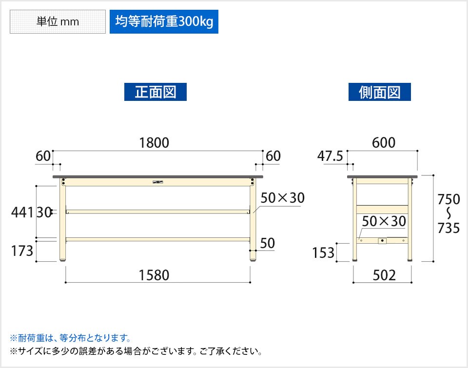 YA-SWP-1860TTS2 商品サイズ1