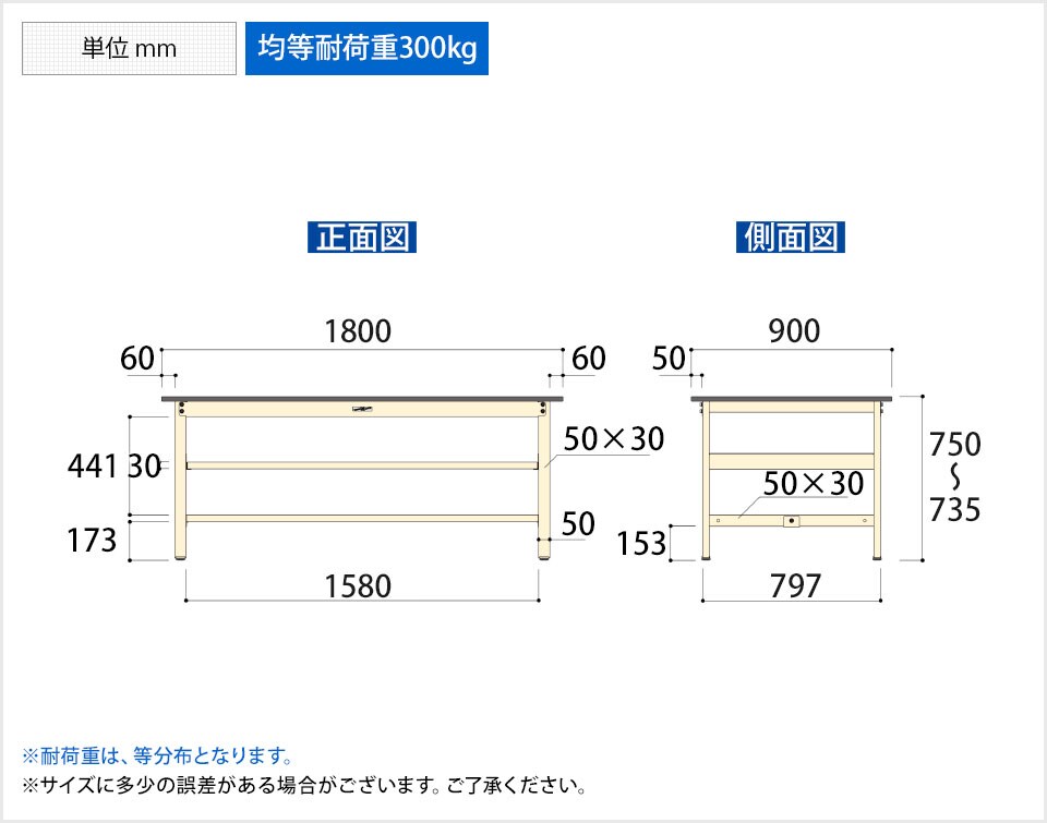 YA-SWP-1890S2 商品サイズ1