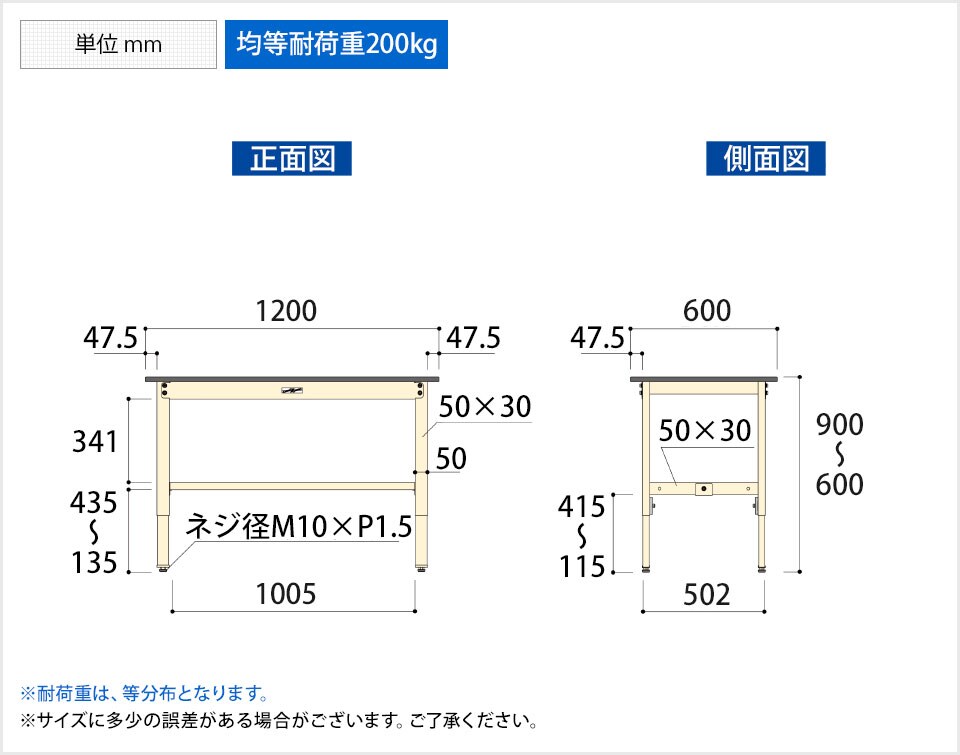 YA-SWPA-1260 商品サイズ1