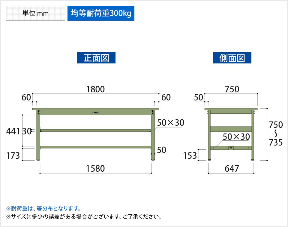 YA-SWS-1875S2 商品サイズ1