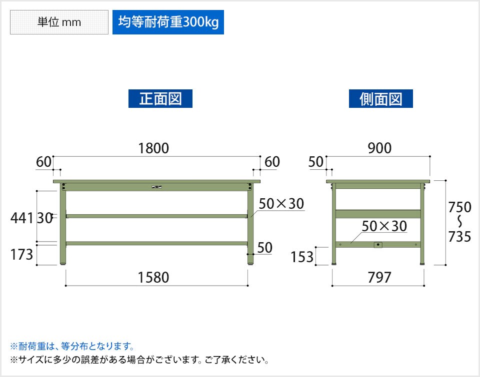 YA-SWS-1890S2 商品サイズ1