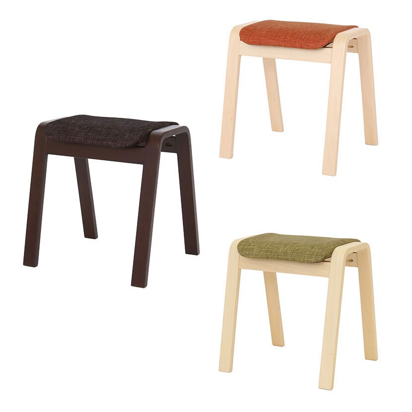 スタッキングスツール パセリ 4脚セット ファブリック張地 肉厚クッション 合板脚 スタイリッシュ スツールの通販 送料無料 オフィスコム